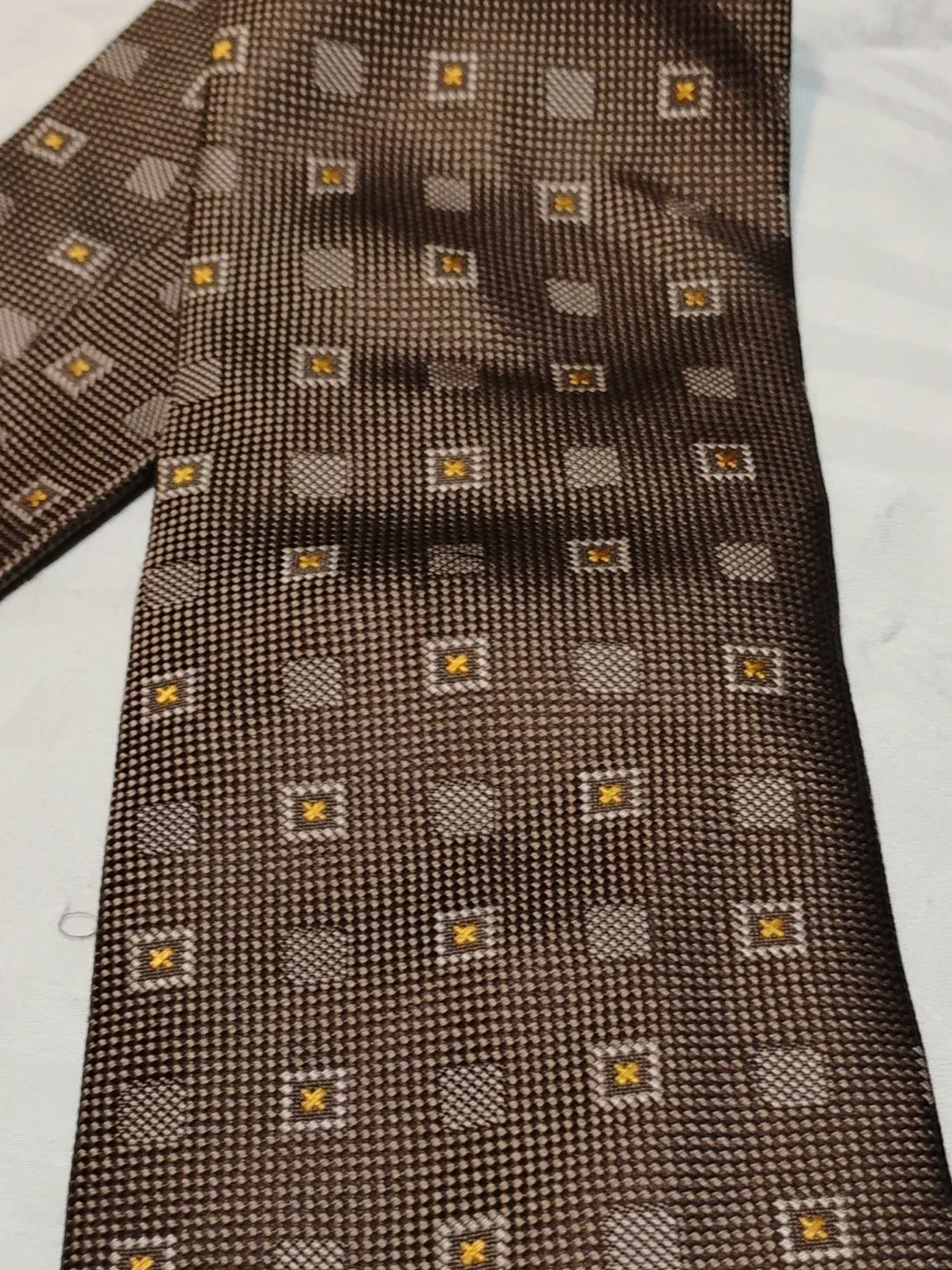 Classic Brown Patterned Men's Tie - Brown Burberry